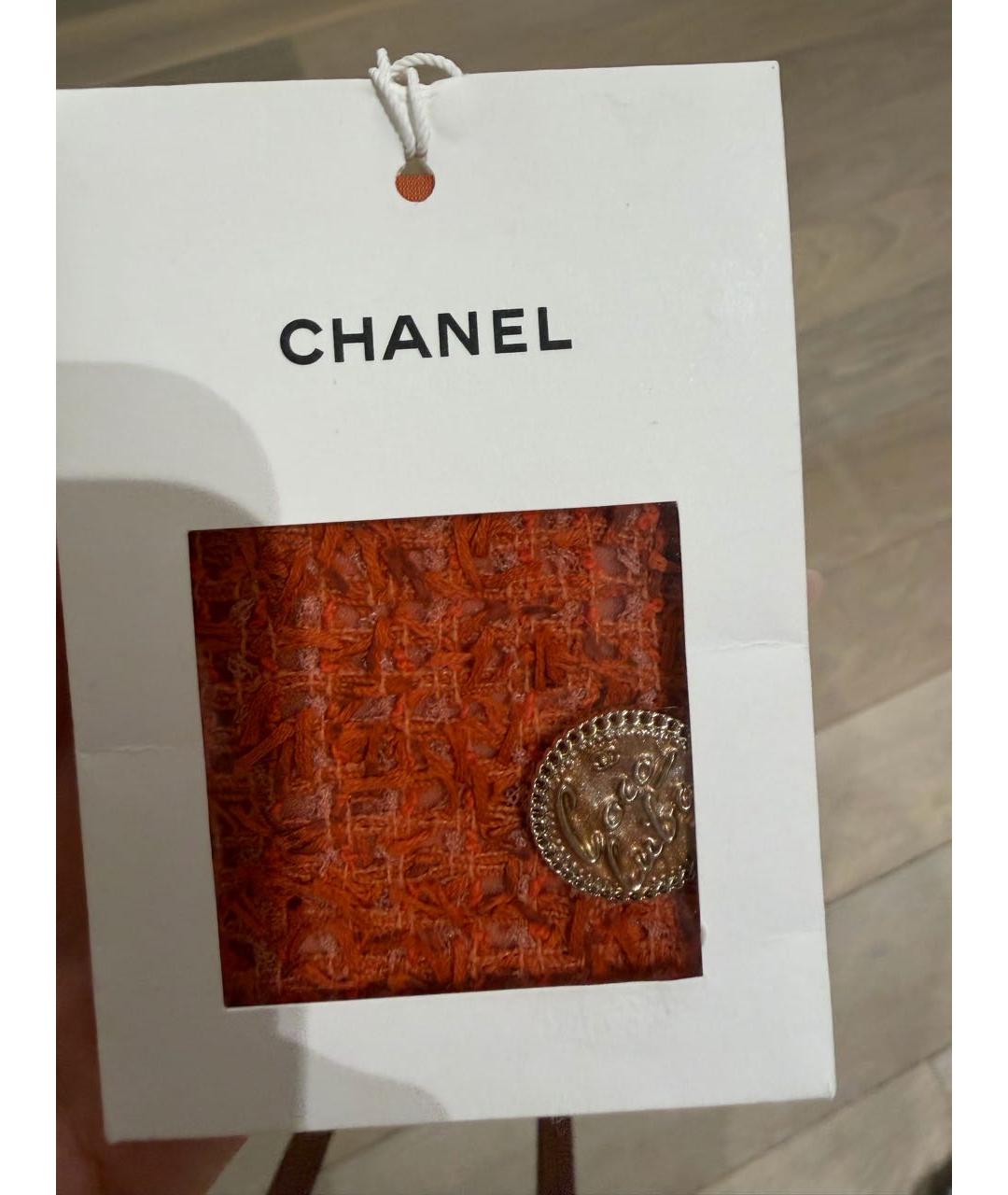 CHANEL Оранжевый твидовый сарафан, фото 7