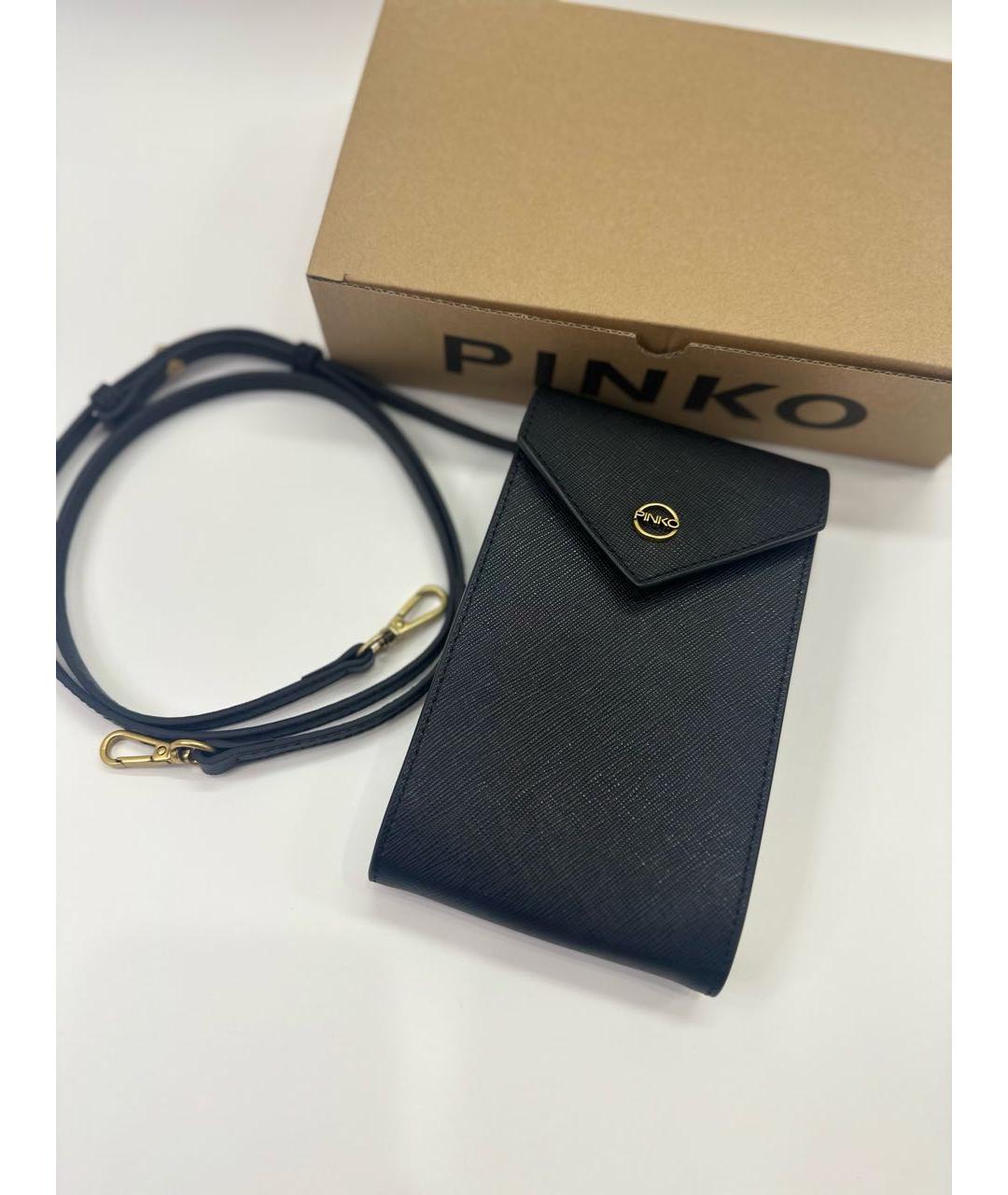 PINKO Черная кожаная сумка через плечо, фото 5