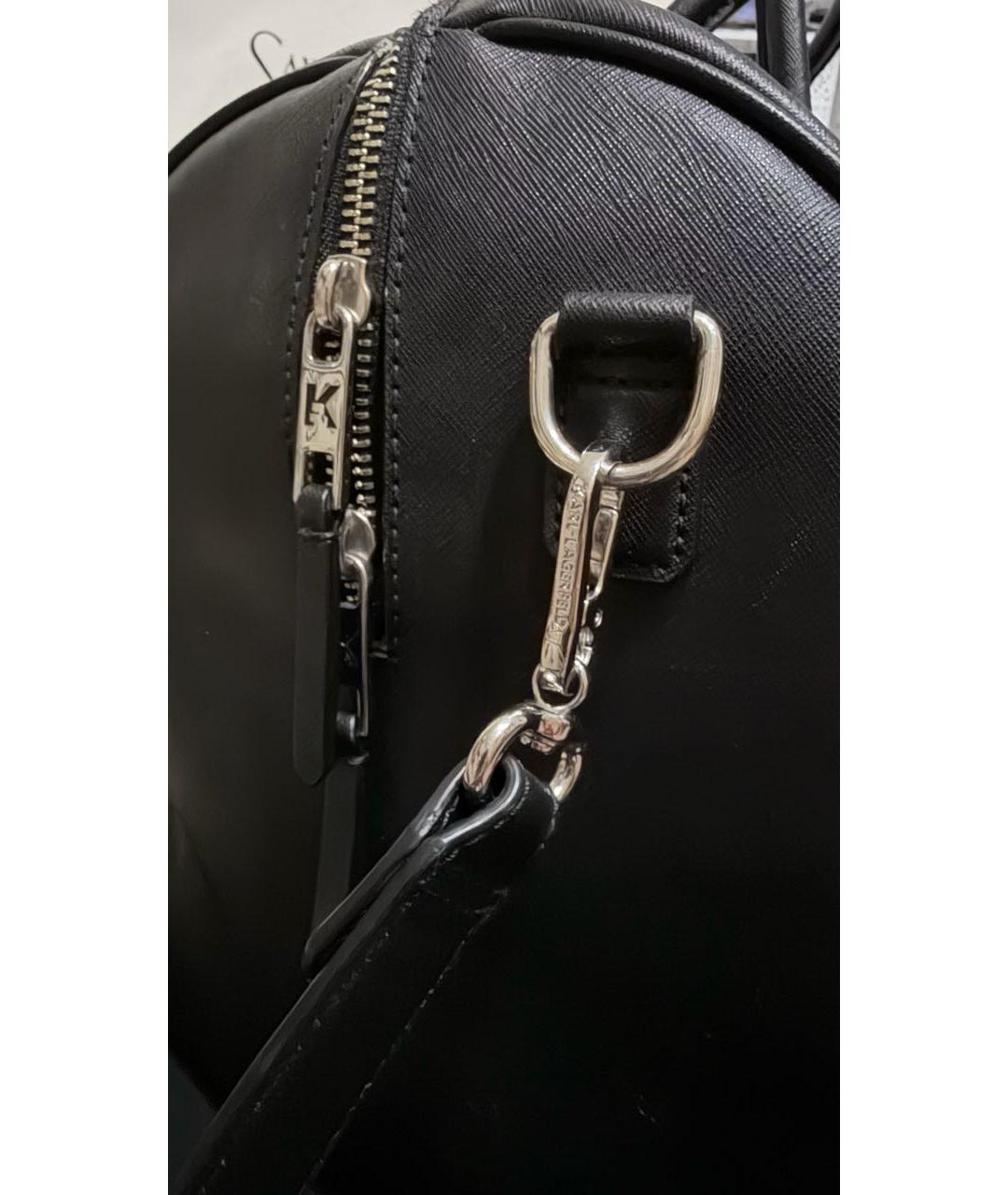 KARL LAGERFELD Черная дорожная/спортивная сумка из искусственной кожи, фото 4