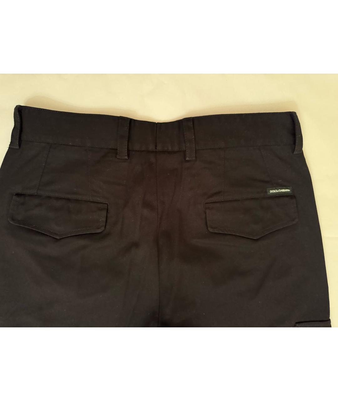 DOLCE&GABBANA Черные хлопко-эластановые повседневные брюки, фото 3