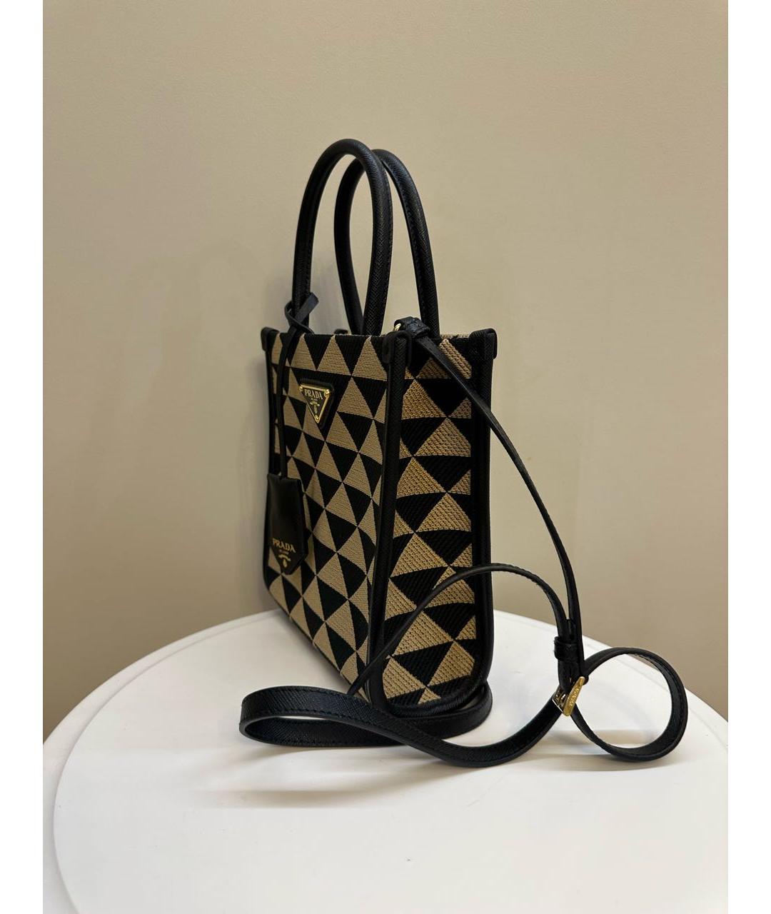 PRADA Мульти жаккардовая сумка с короткими ручками, фото 2