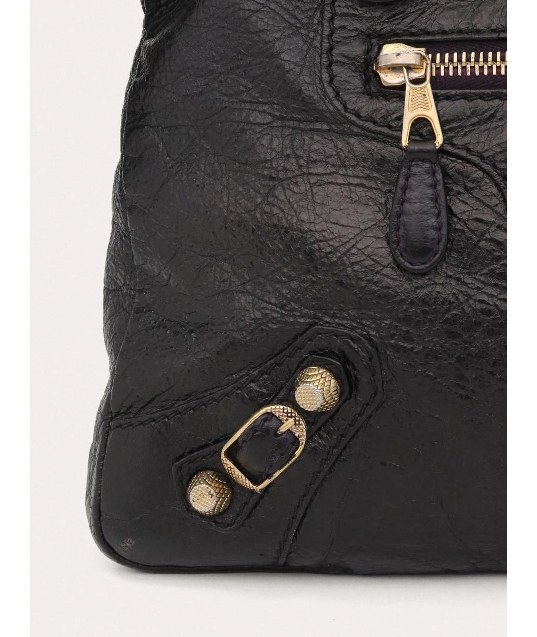 BALENCIAGA Черная кожаная сумка через плечо, фото 7