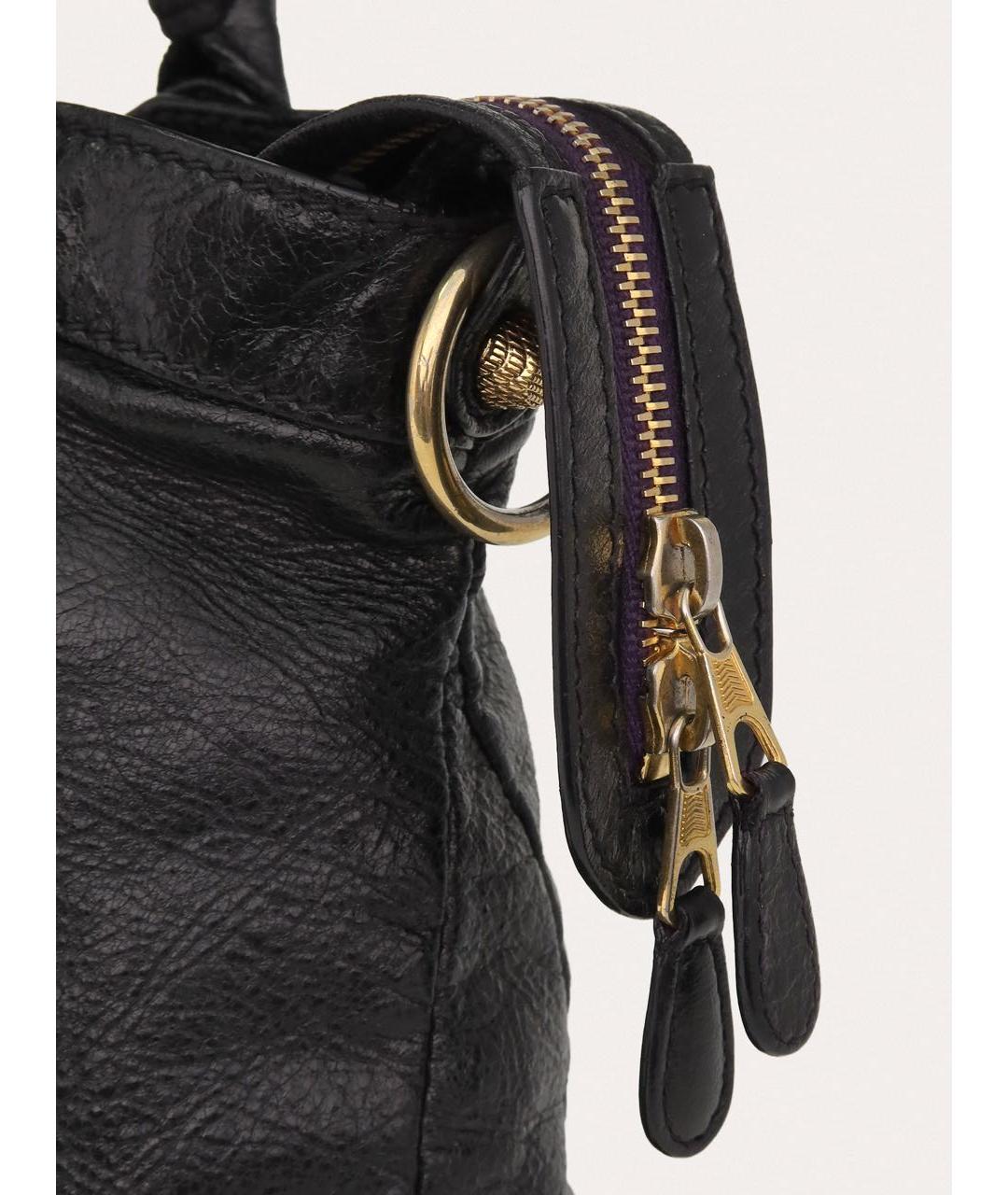 BALENCIAGA Черная кожаная сумка через плечо, фото 6