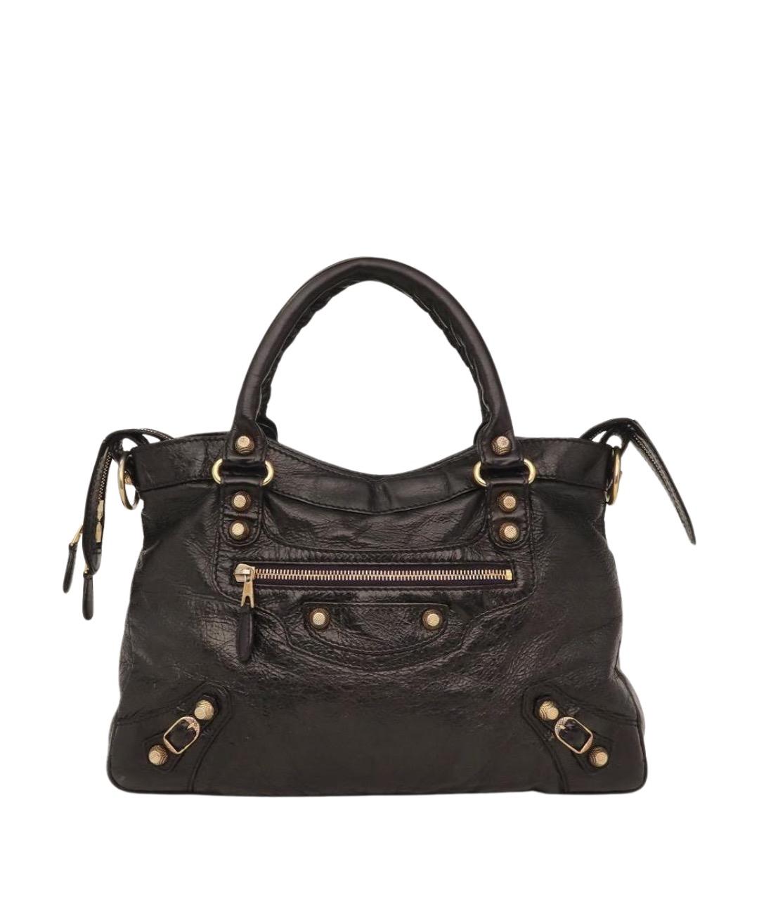 BALENCIAGA Черная кожаная сумка через плечо, фото 1