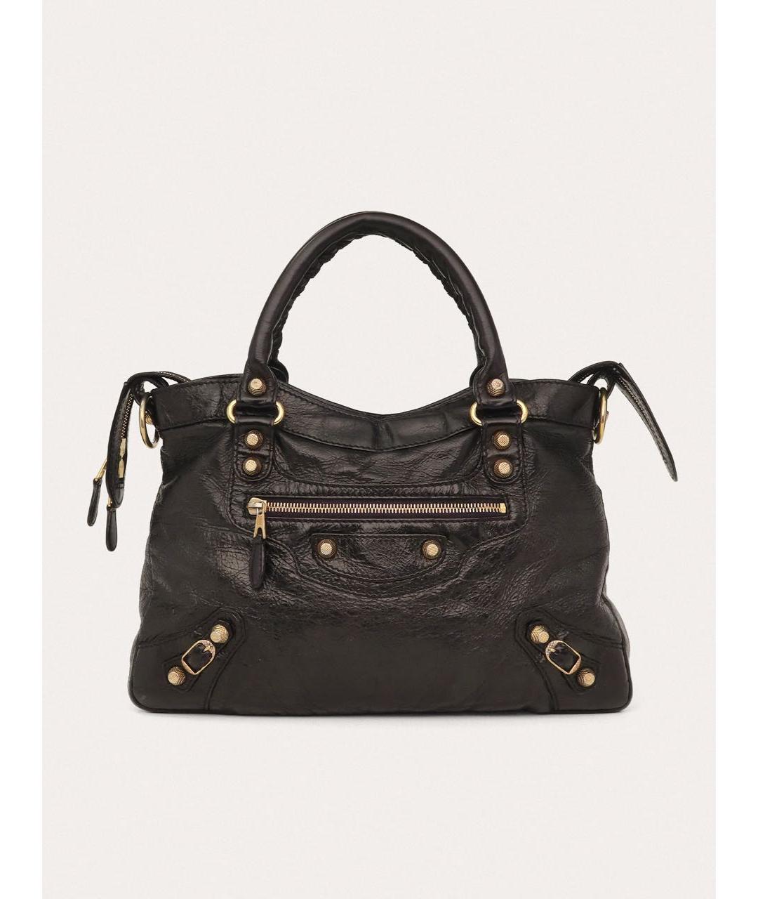 BALENCIAGA Черная кожаная сумка через плечо, фото 9