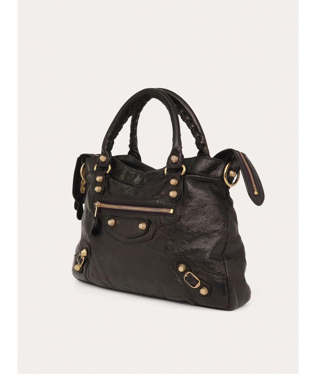 BALENCIAGA Черная кожаная сумка через плечо, фото 2