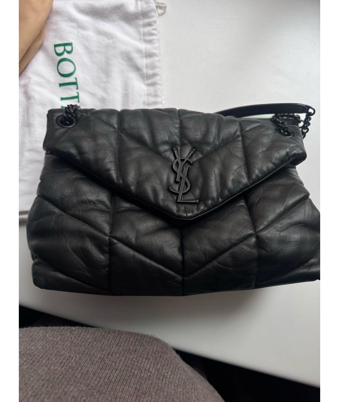 SAINT LAURENT Черная кожаная сумка через плечо, фото 2