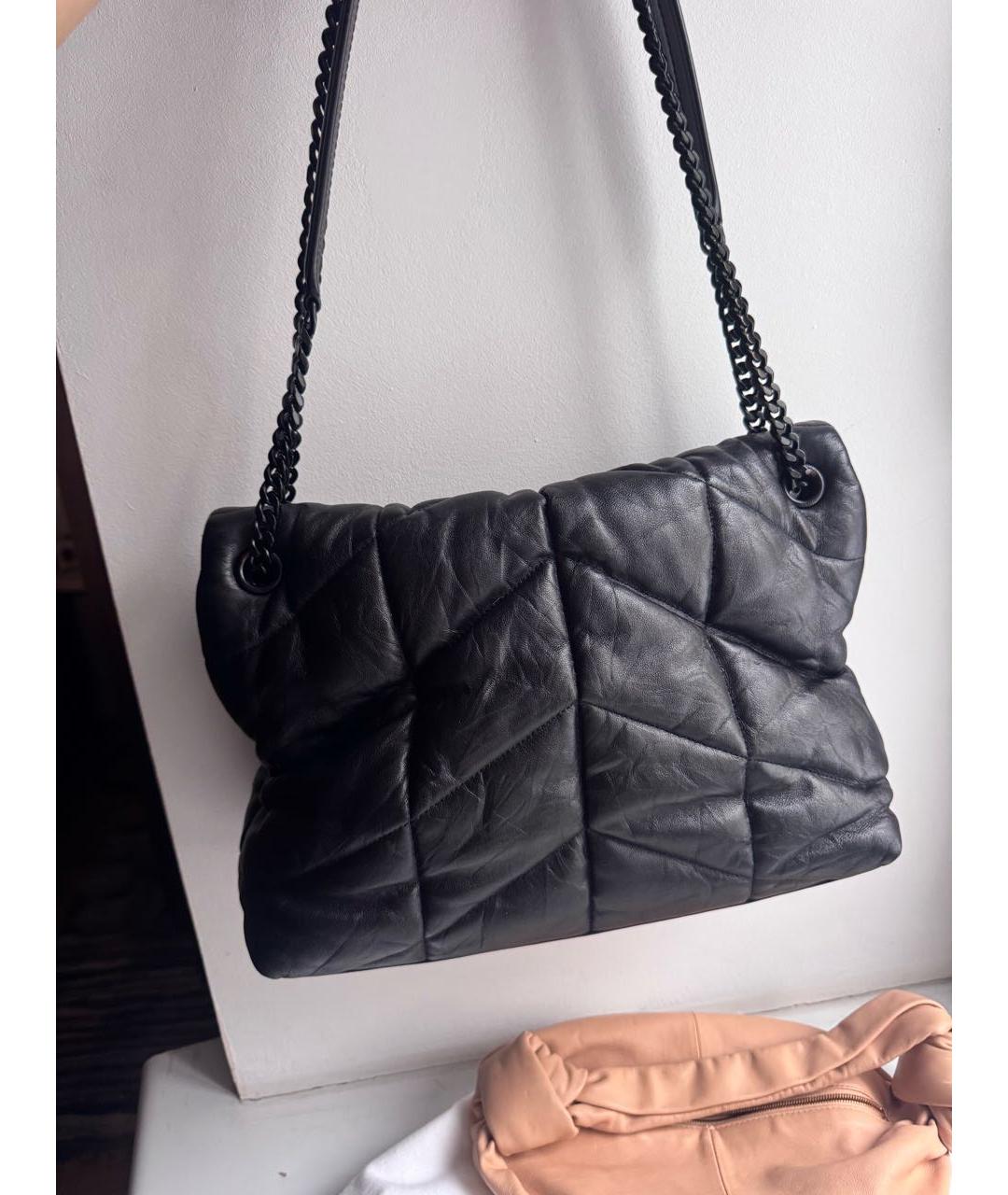 SAINT LAURENT Черная кожаная сумка через плечо, фото 3