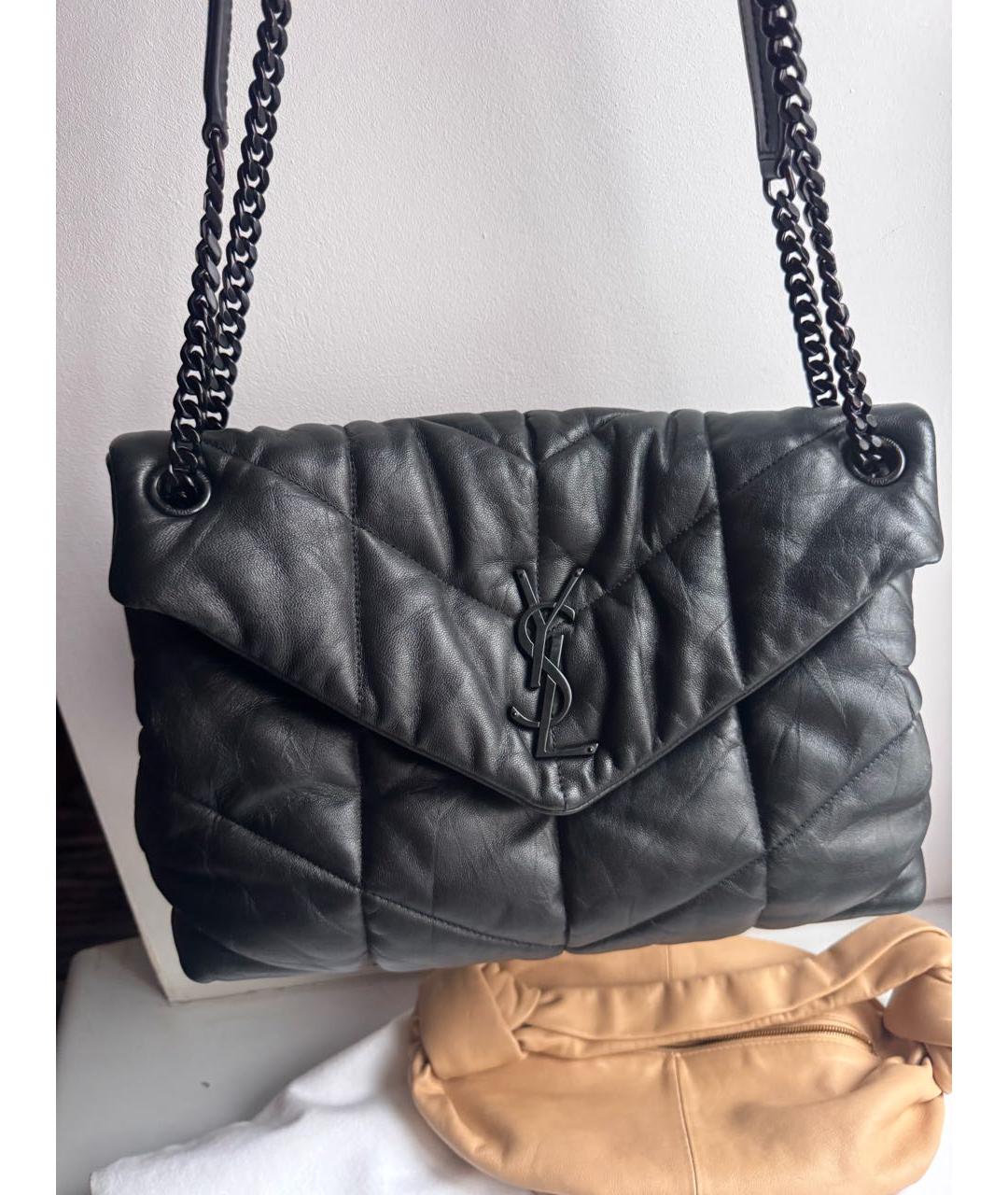 SAINT LAURENT Черная кожаная сумка через плечо, фото 9