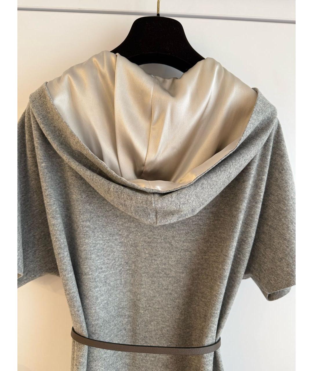 PESERICO Серое шерстяное повседневное платье, фото 4