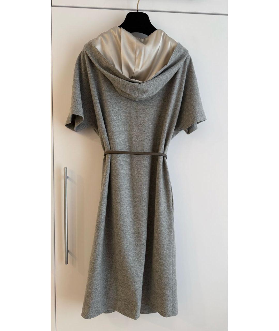 PESERICO Серое шерстяное повседневное платье, фото 2
