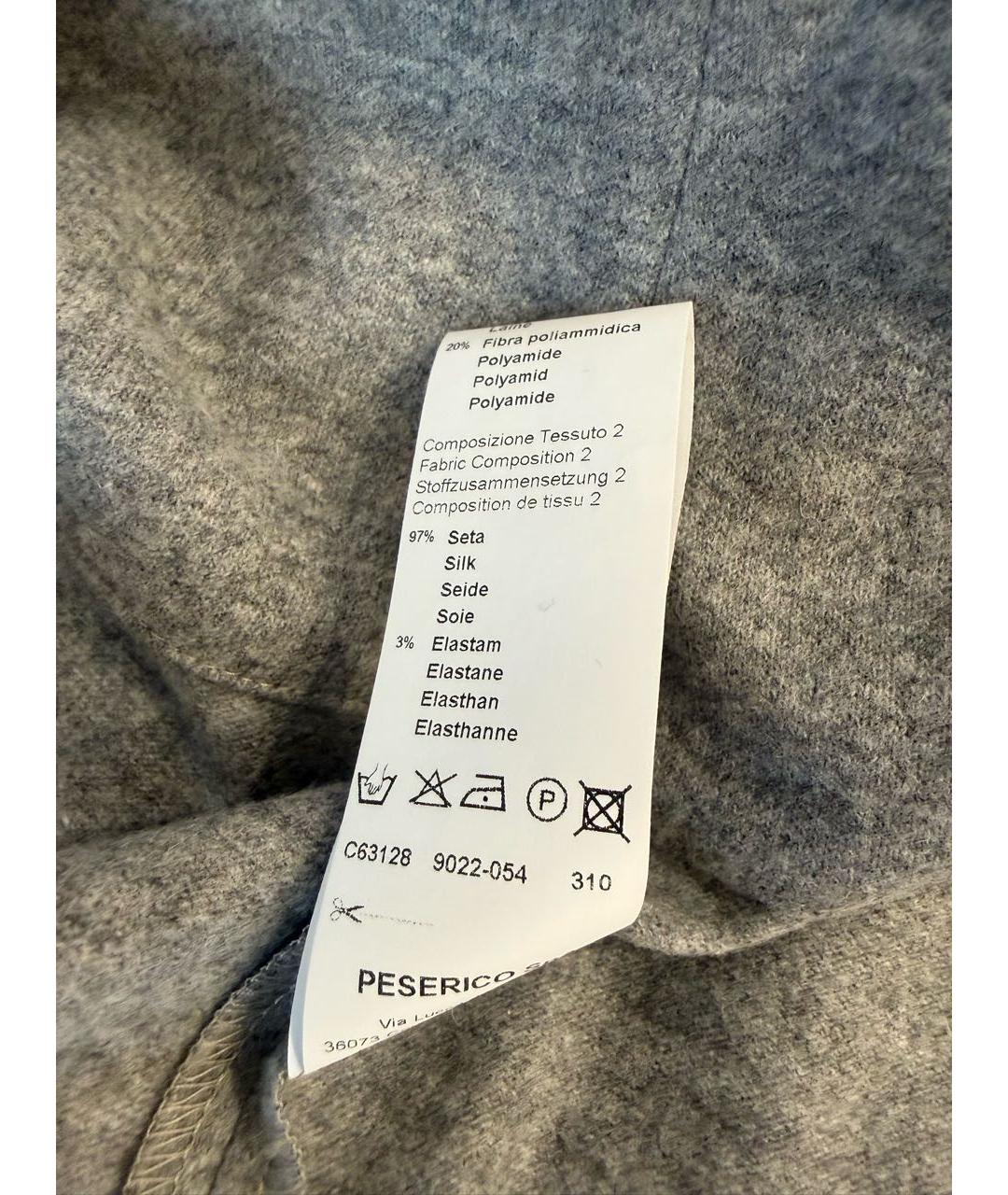 PESERICO Серое шерстяное повседневное платье, фото 6