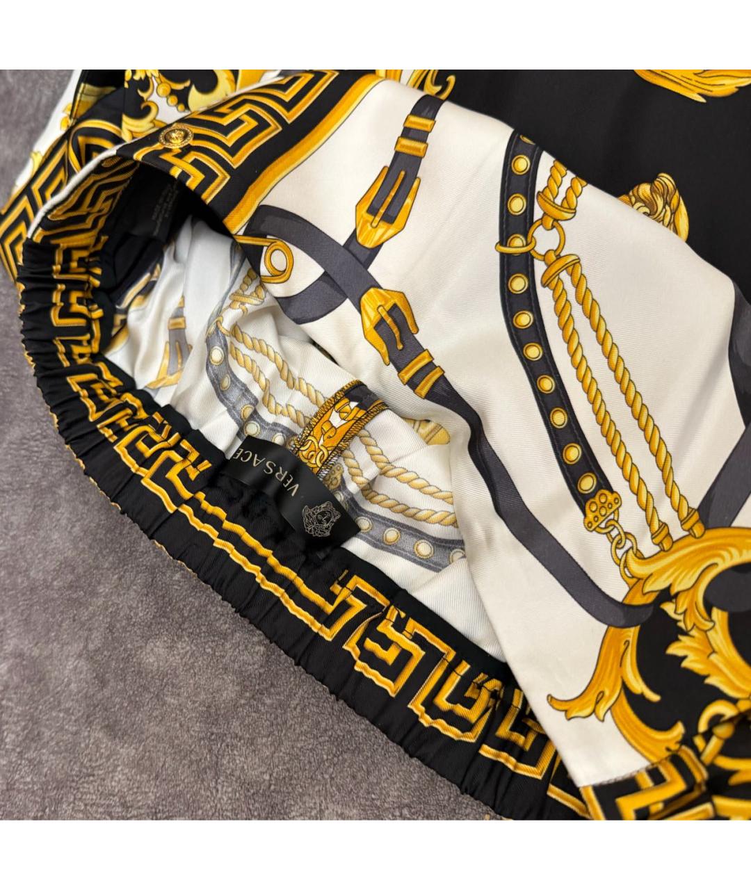 VERSACE Золотые шелковые капри, фото 3