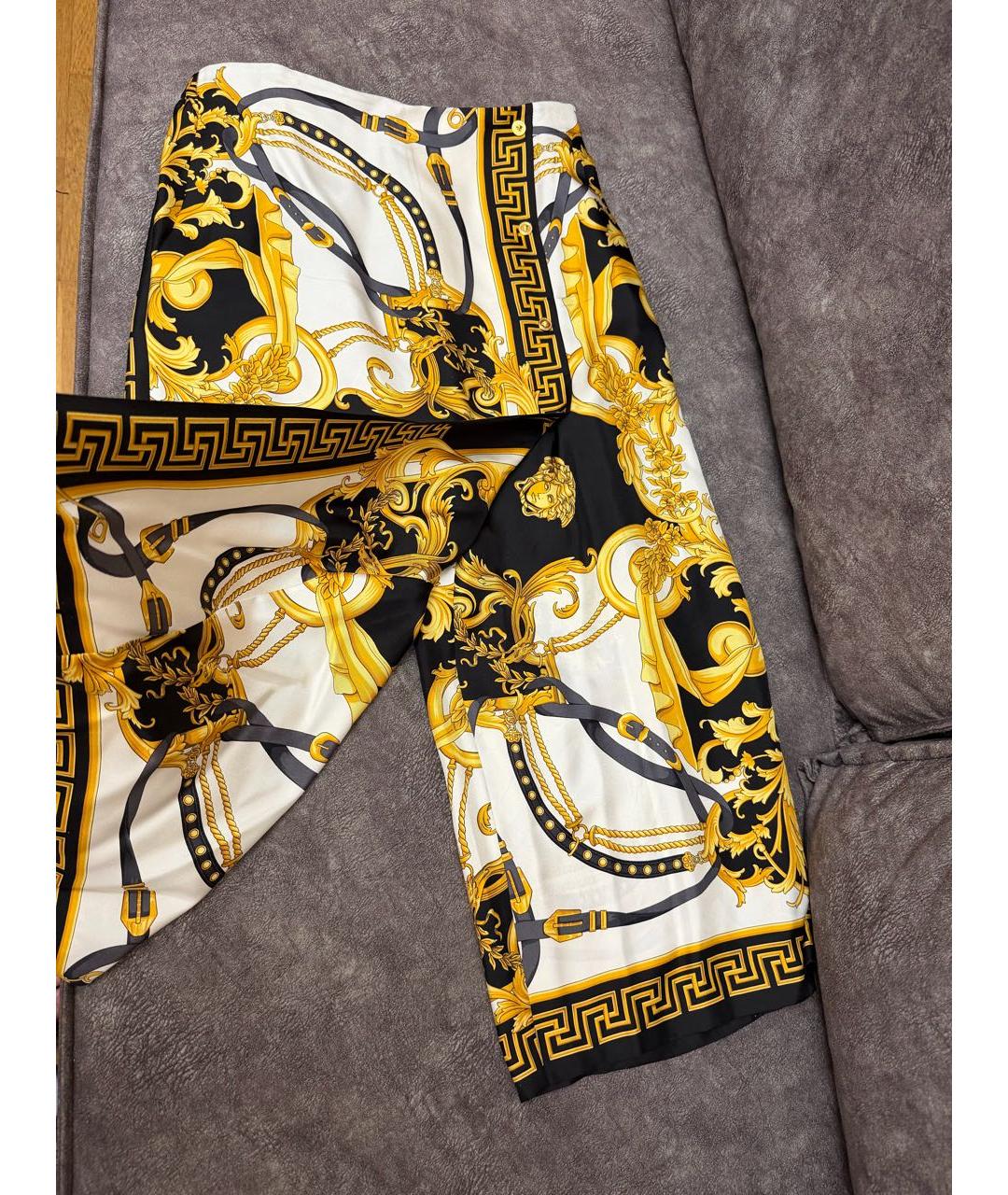 VERSACE Золотые шелковые капри, фото 2