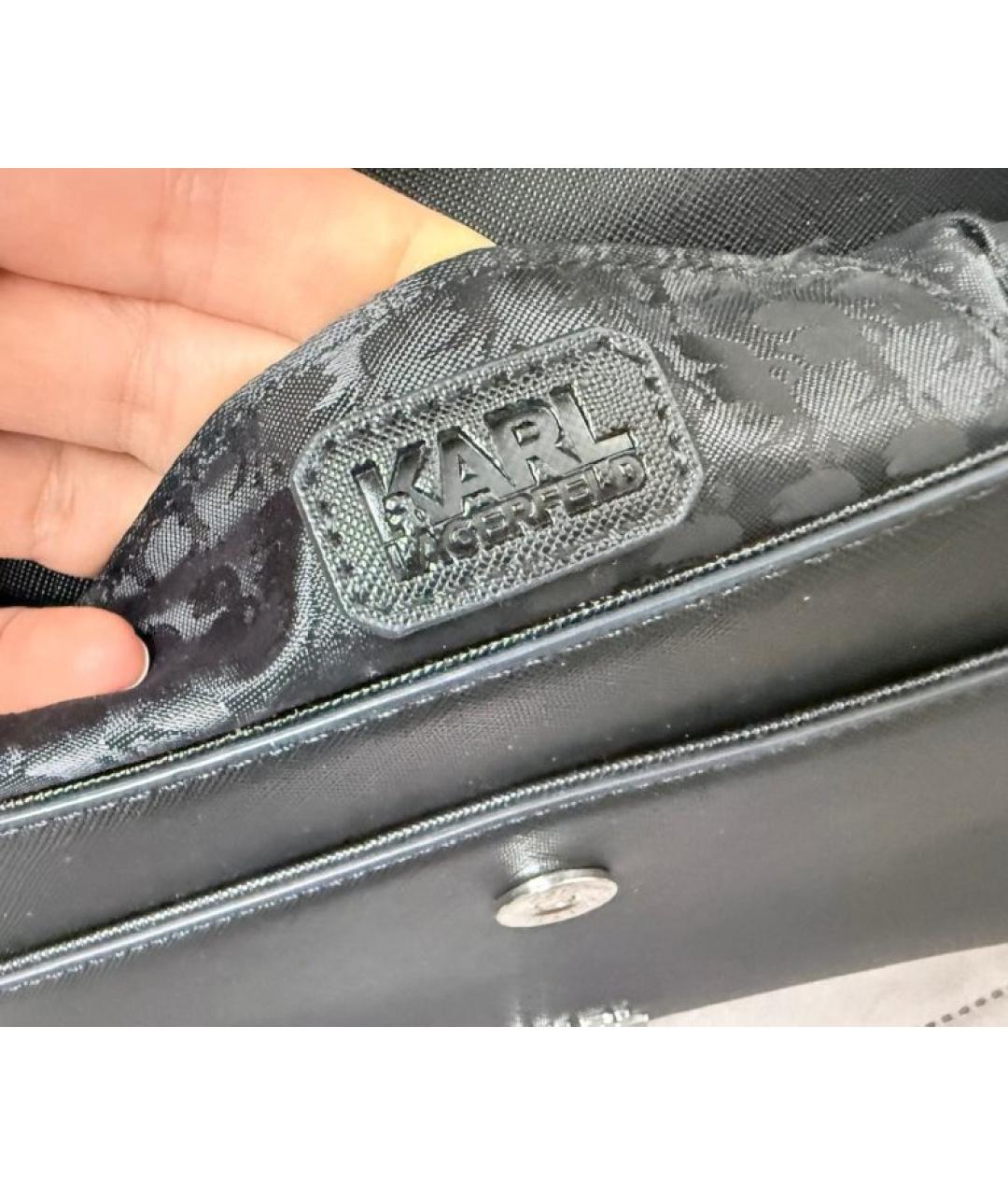 KARL LAGERFELD Черная сумка через плечо из искусственной кожи, фото 5
