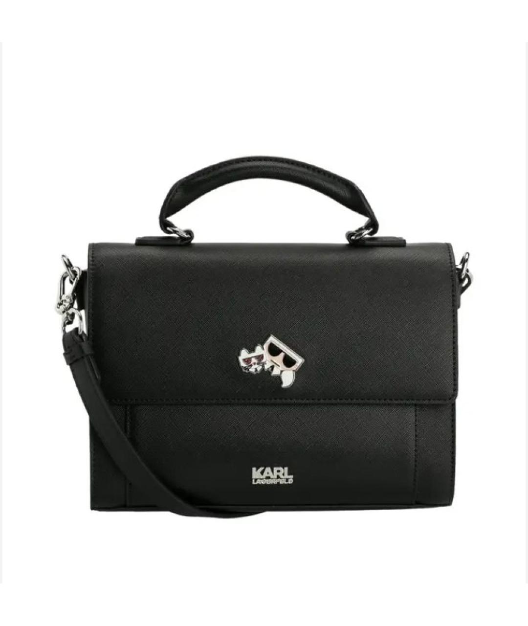KARL LAGERFELD Черная сумка через плечо из искусственной кожи, фото 8