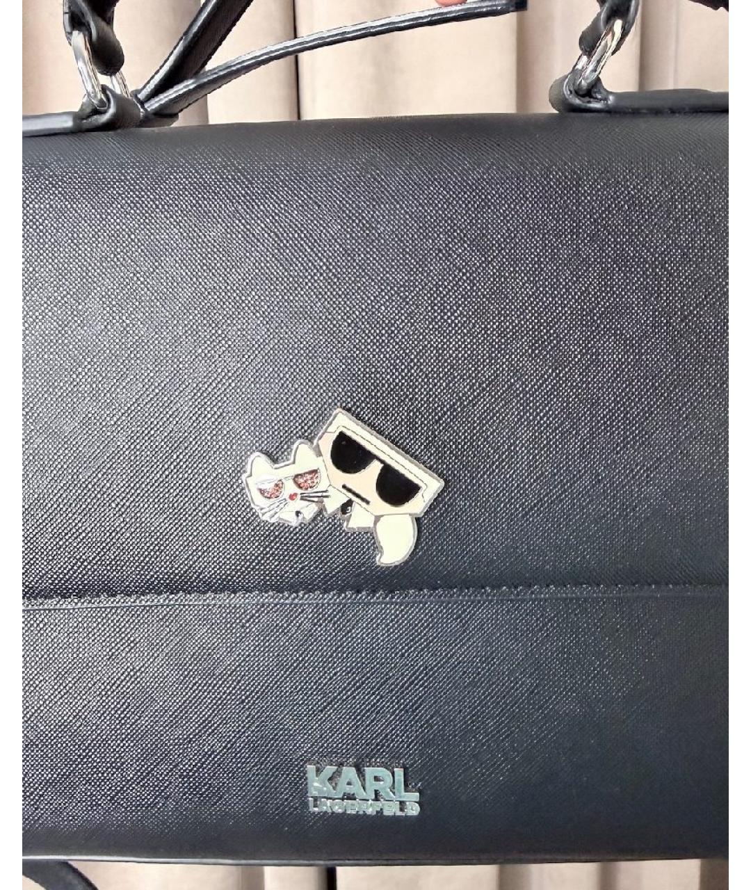 KARL LAGERFELD Черная сумка через плечо из искусственной кожи, фото 3