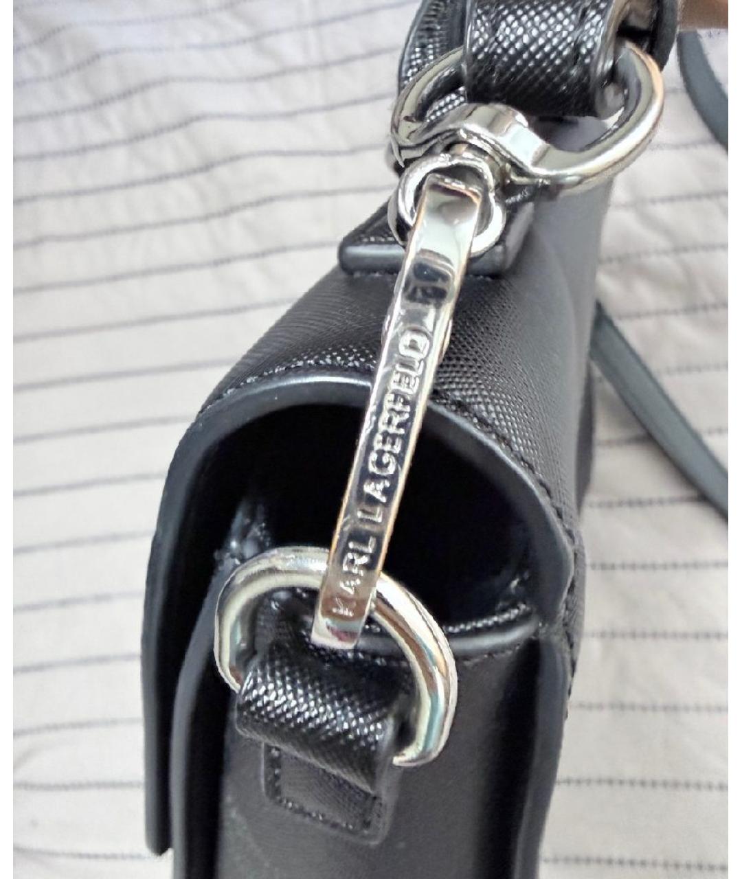 KARL LAGERFELD Черная сумка через плечо из искусственной кожи, фото 7