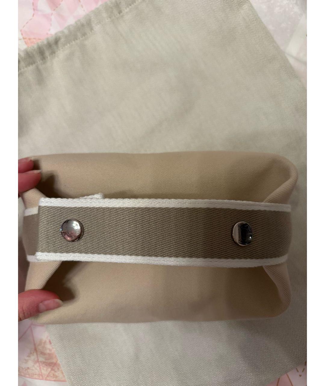 HERMES Бежевая хлопковая косметичка, фото 2