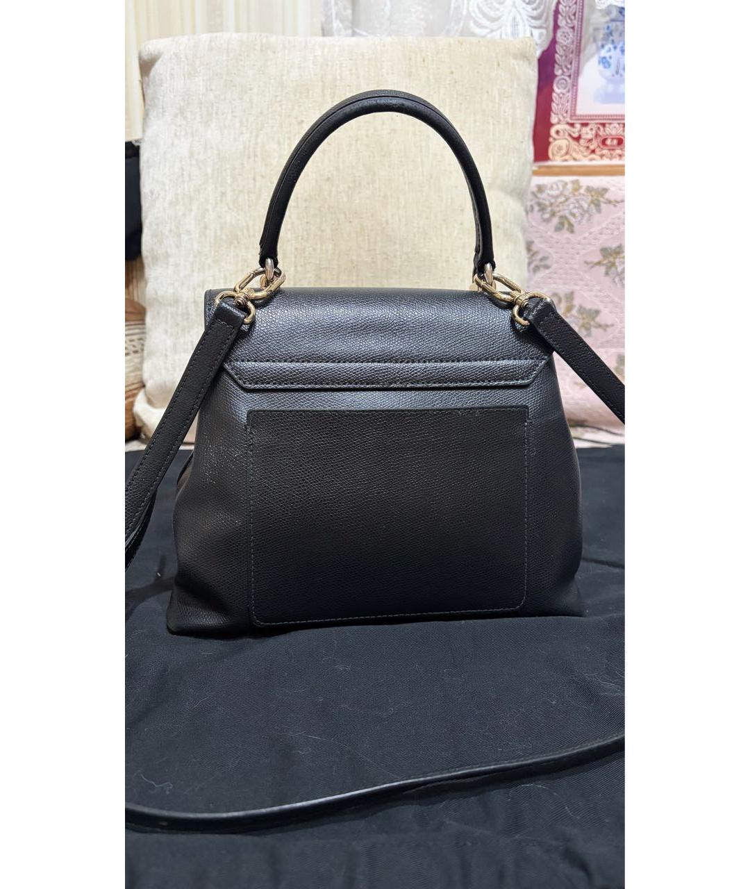 FURLA Черная кожаная сумка с короткими ручками, фото 3