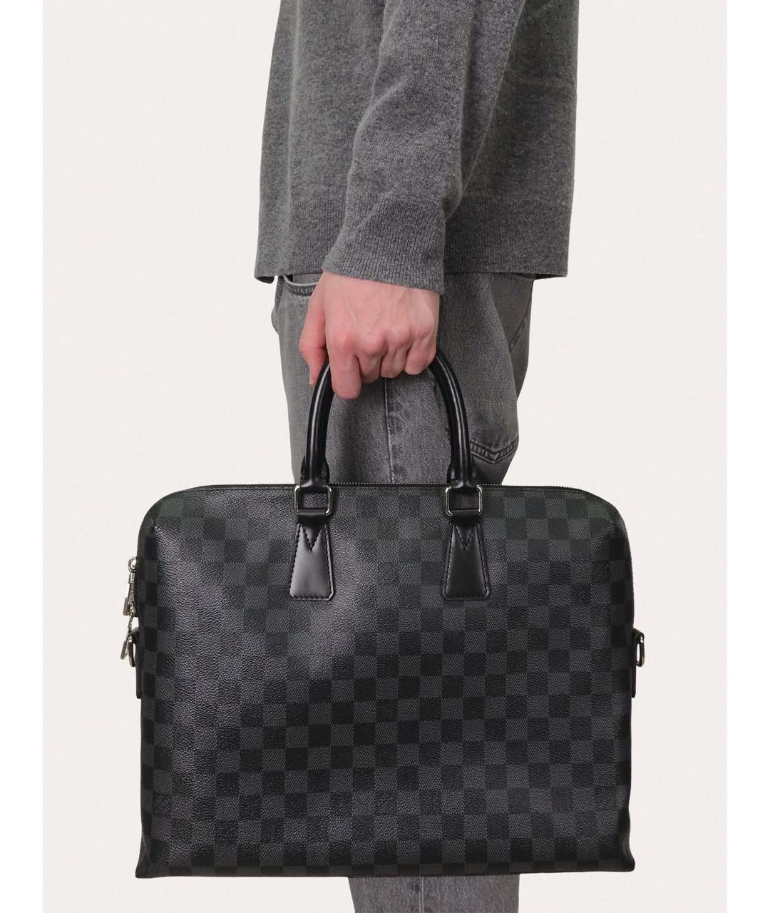 LOUIS VUITTON Черный портфель, фото 8