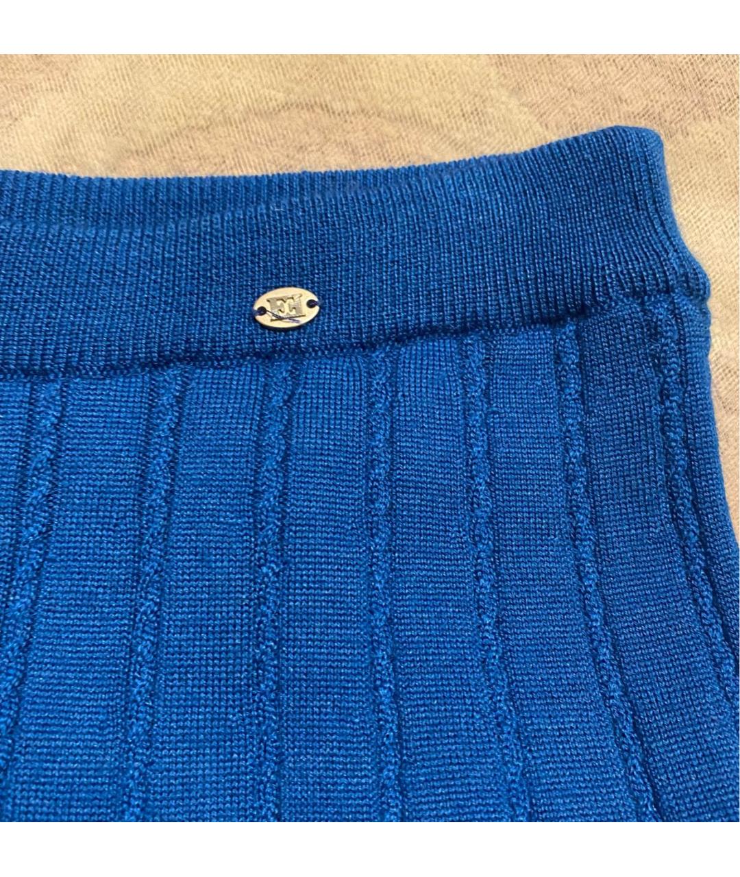 ESCADA Синяя шерстяная юбка миди, фото 5