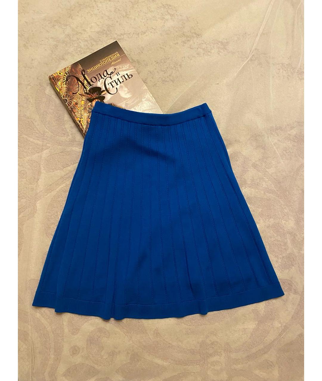 ESCADA Синяя шерстяная юбка миди, фото 2