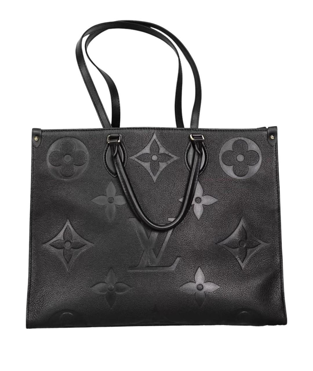 LOUIS VUITTON Черная кожаная сумка тоут, фото 1