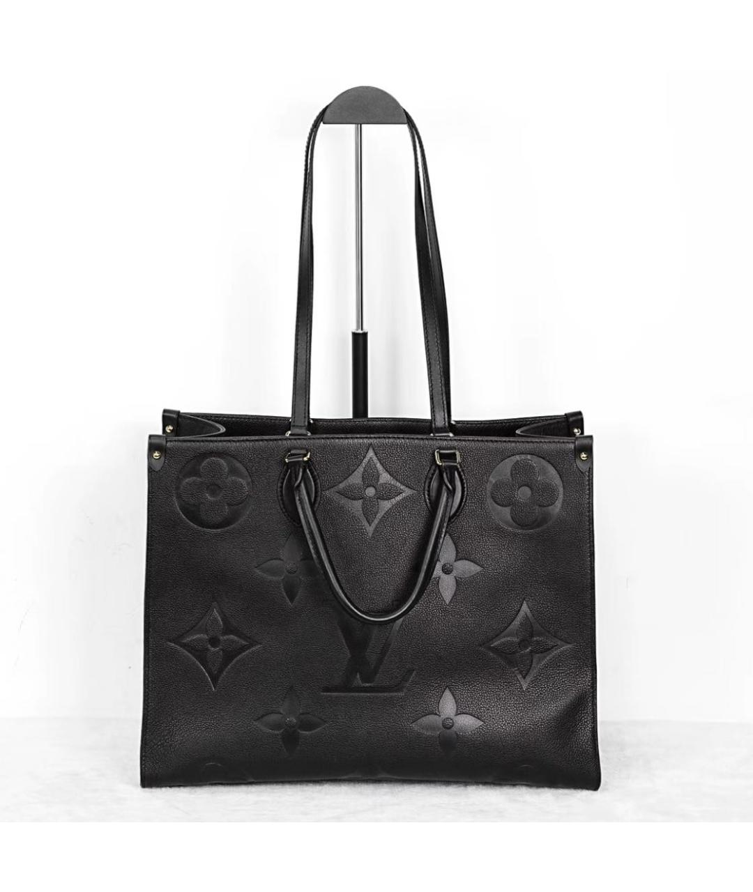 LOUIS VUITTON Черная кожаная сумка тоут, фото 2