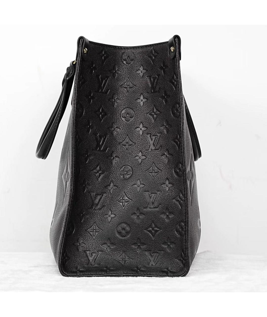 LOUIS VUITTON Черная кожаная сумка тоут, фото 3
