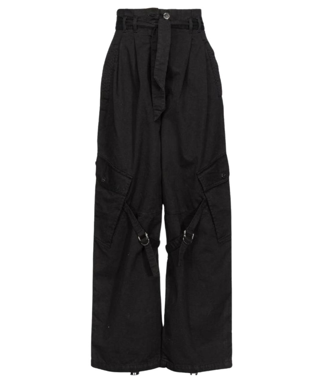 PINKO Черные хлопковые брюки широкие, фото 1