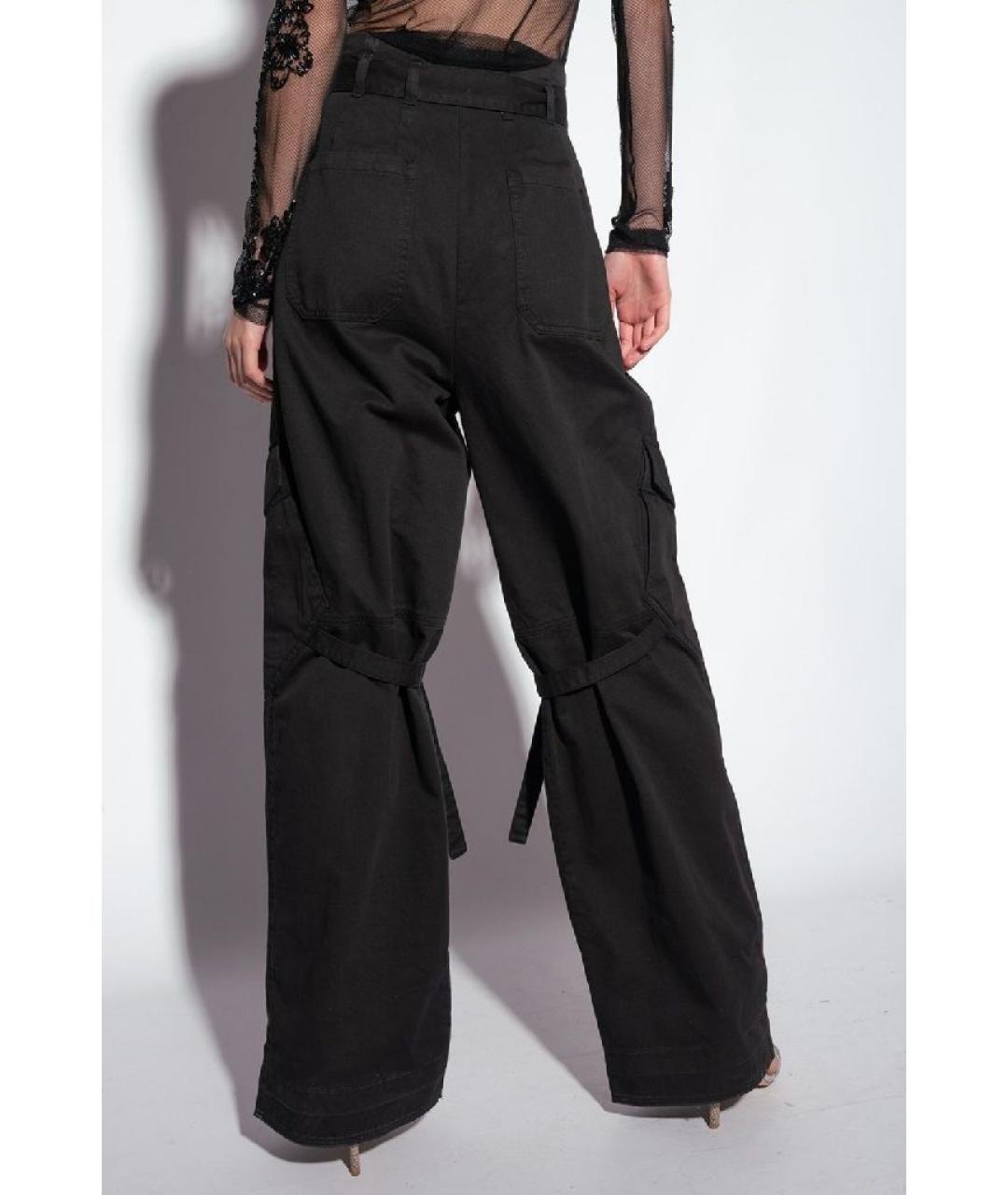 PINKO Черные хлопковые брюки широкие, фото 8
