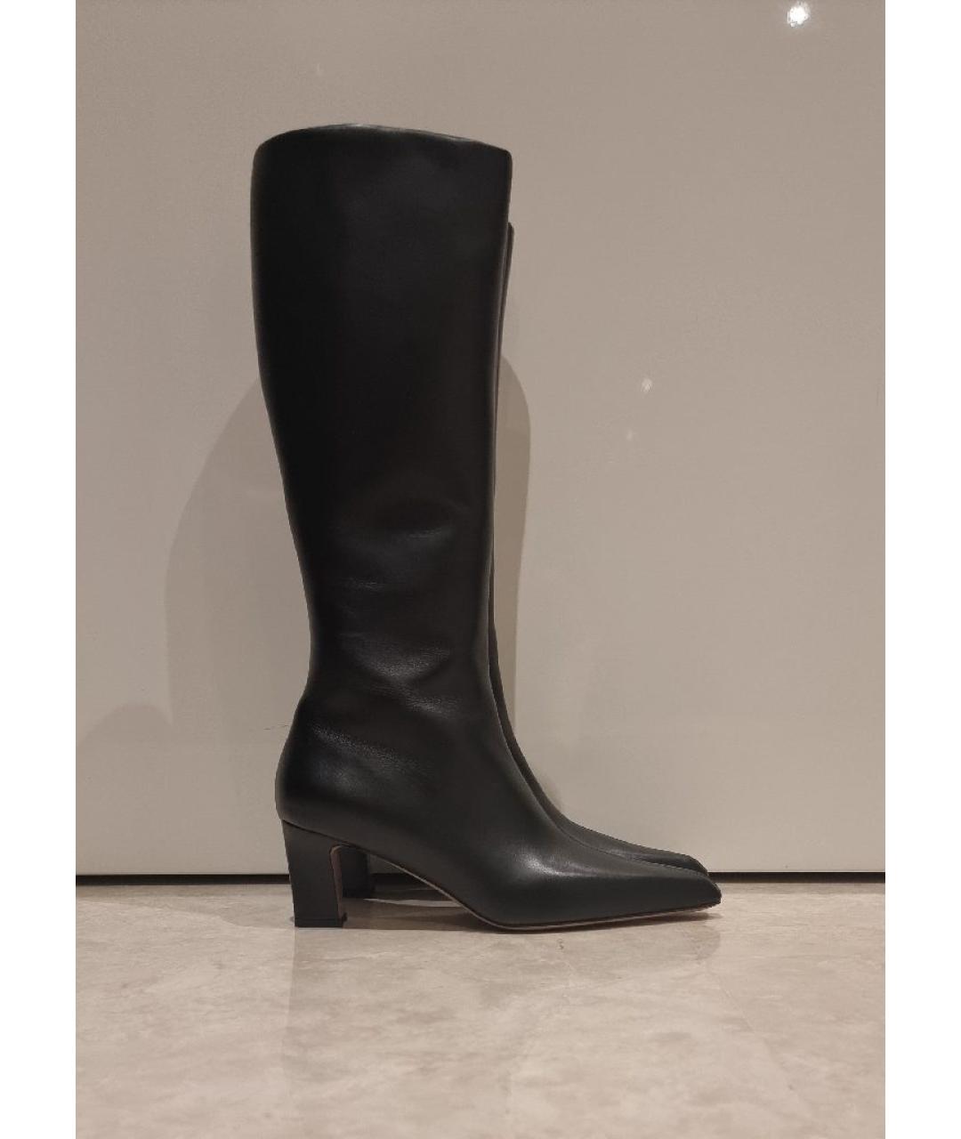 PARIS TEXAS Черные кожаные сапоги, фото 9