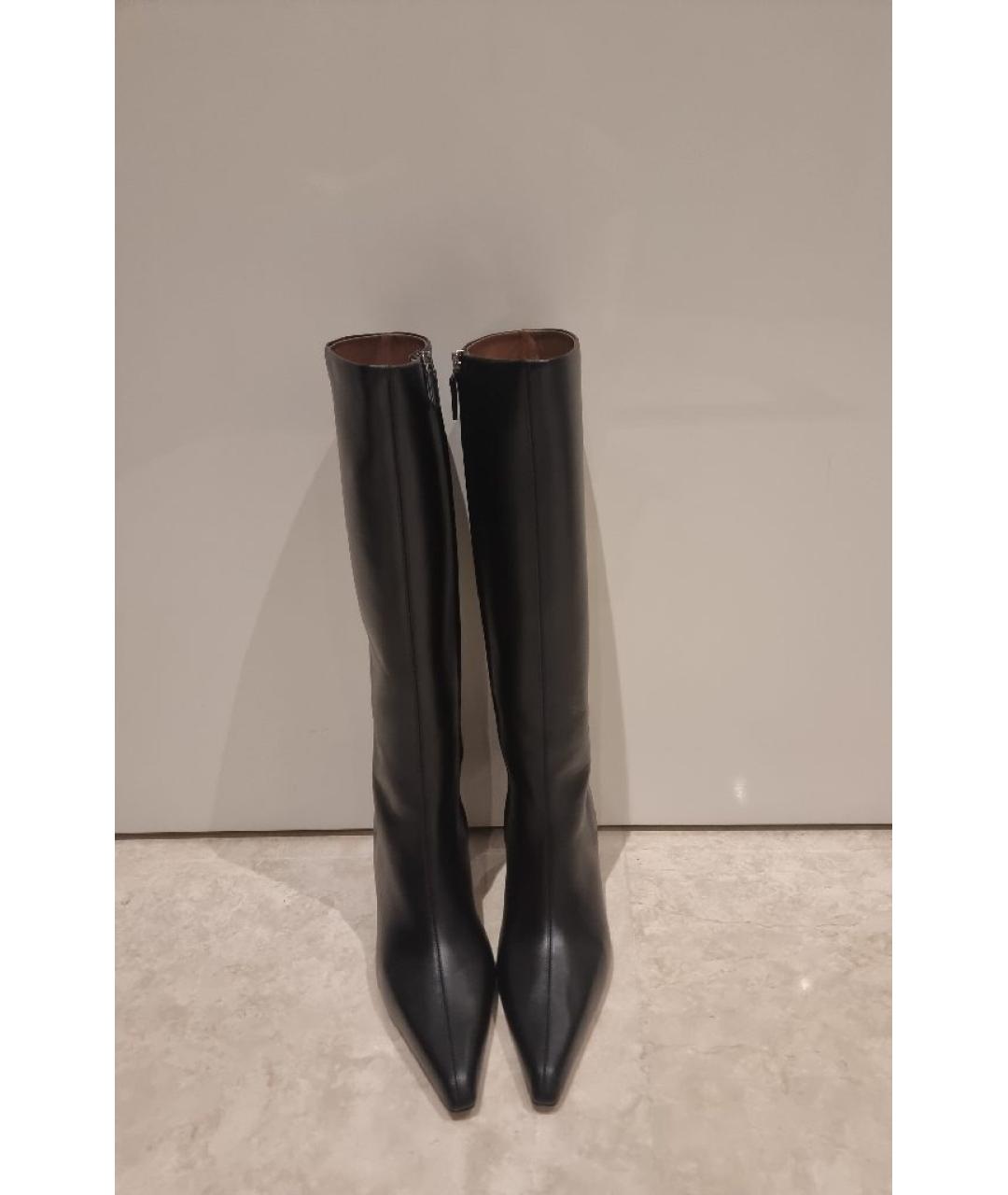 PARIS TEXAS Черные кожаные сапоги, фото 2
