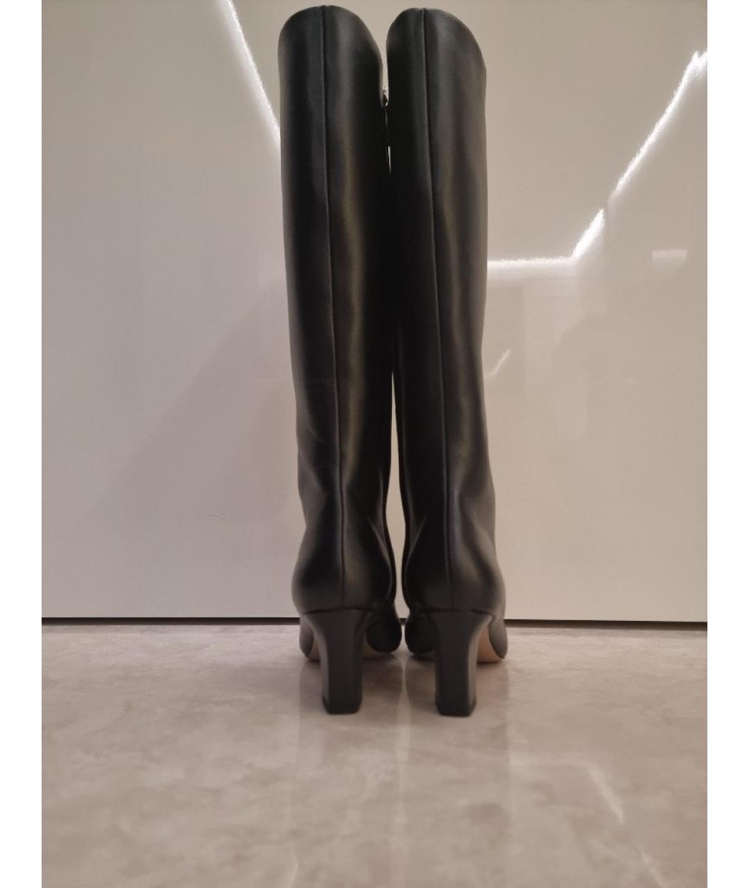 PARIS TEXAS Черные кожаные сапоги, фото 4