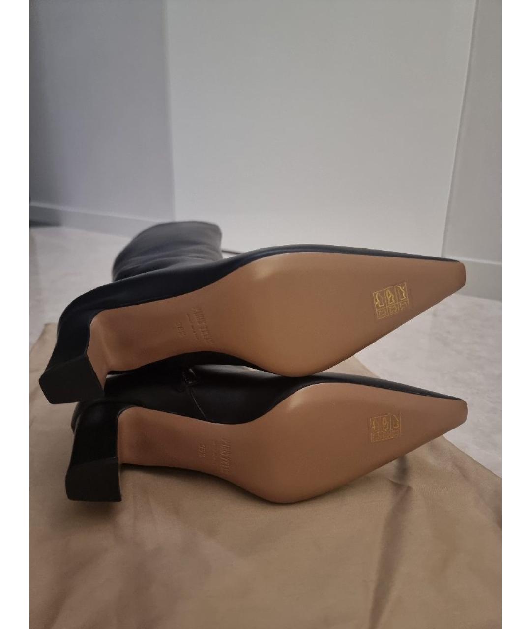 PARIS TEXAS Черные кожаные сапоги, фото 5