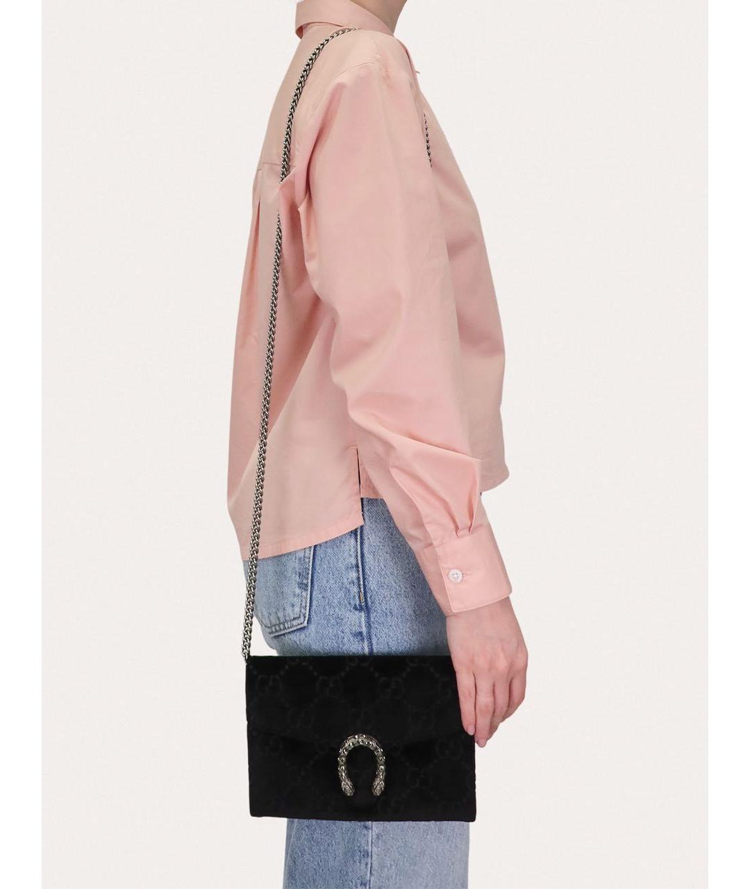 GUCCI Черная замшевая сумка через плечо, фото 8