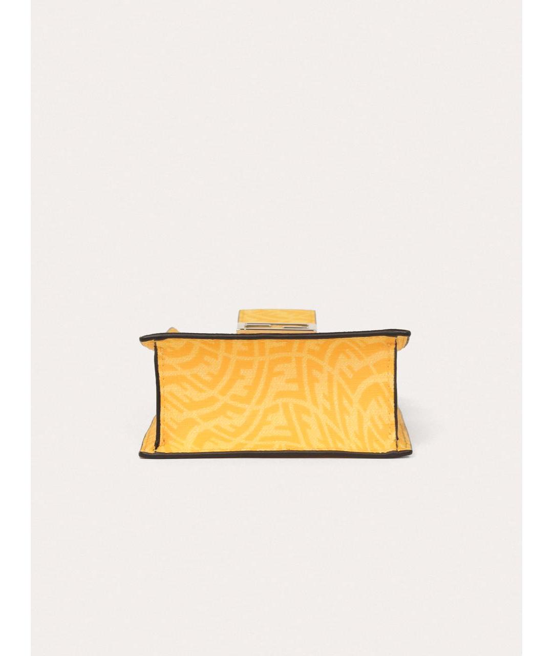 FENDI Желтая кожаная сумка через плечо, фото 4