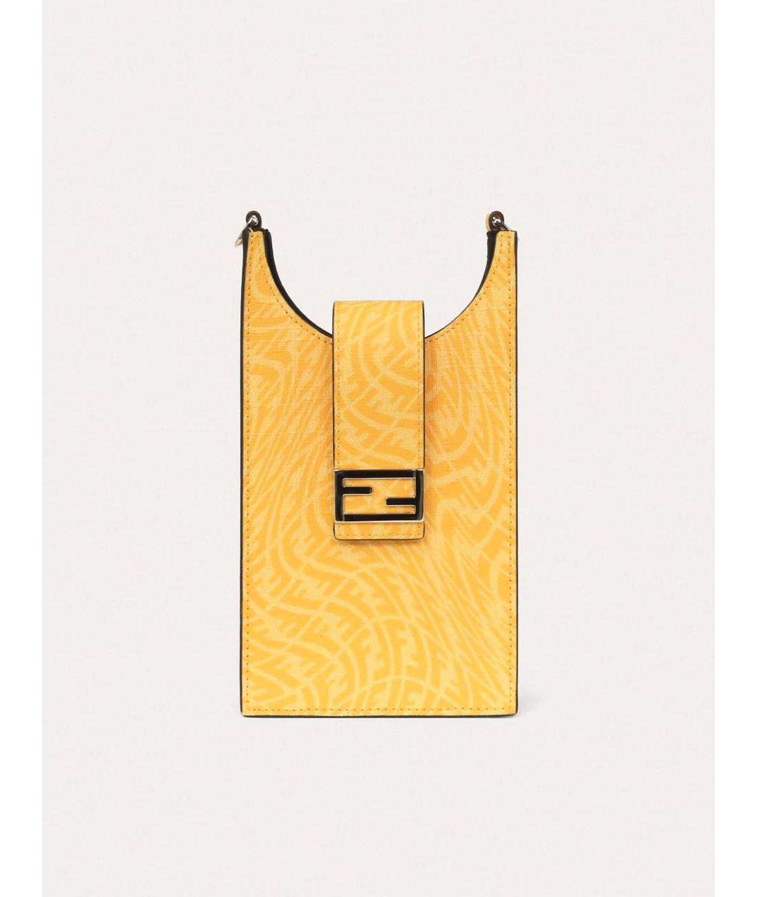 FENDI Желтая кожаная сумка через плечо, фото 9
