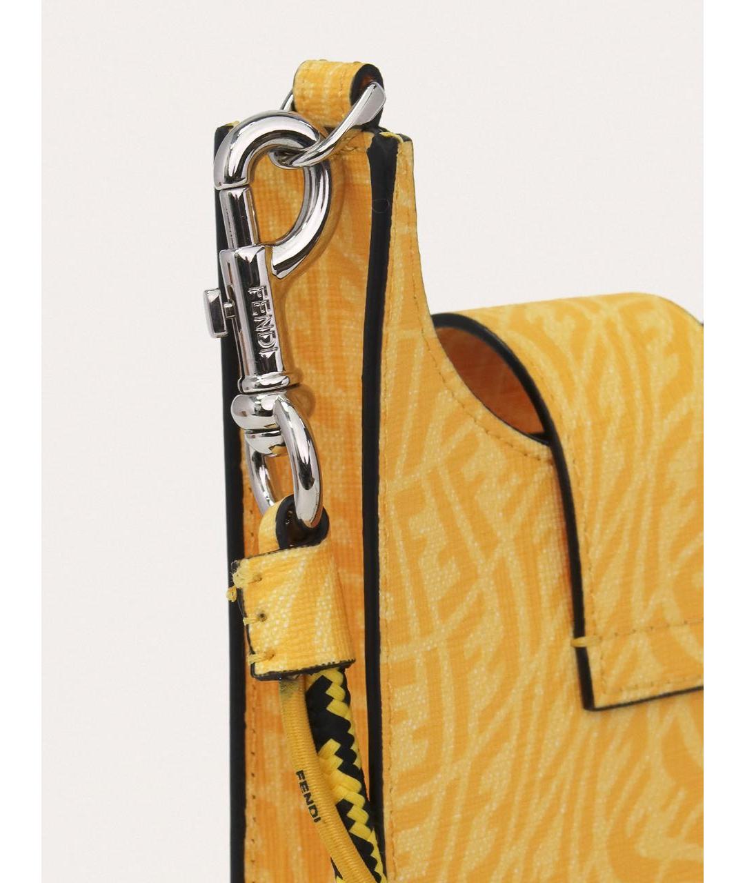 FENDI Желтая кожаная сумка через плечо, фото 7