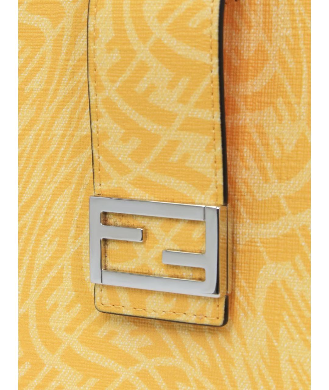 FENDI Желтая кожаная сумка через плечо, фото 5