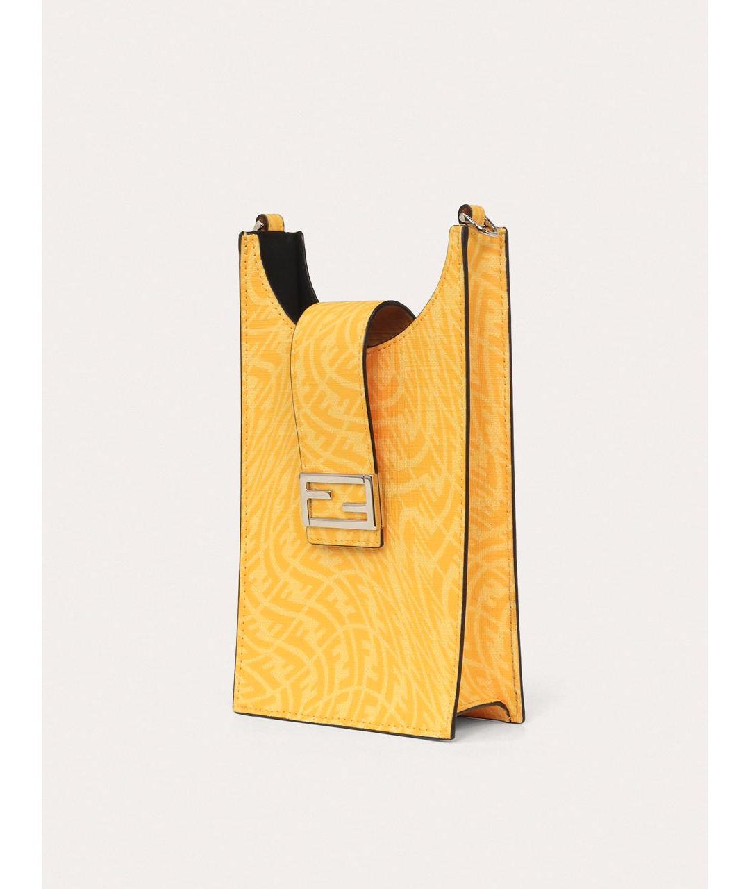 FENDI Желтая кожаная сумка через плечо, фото 2