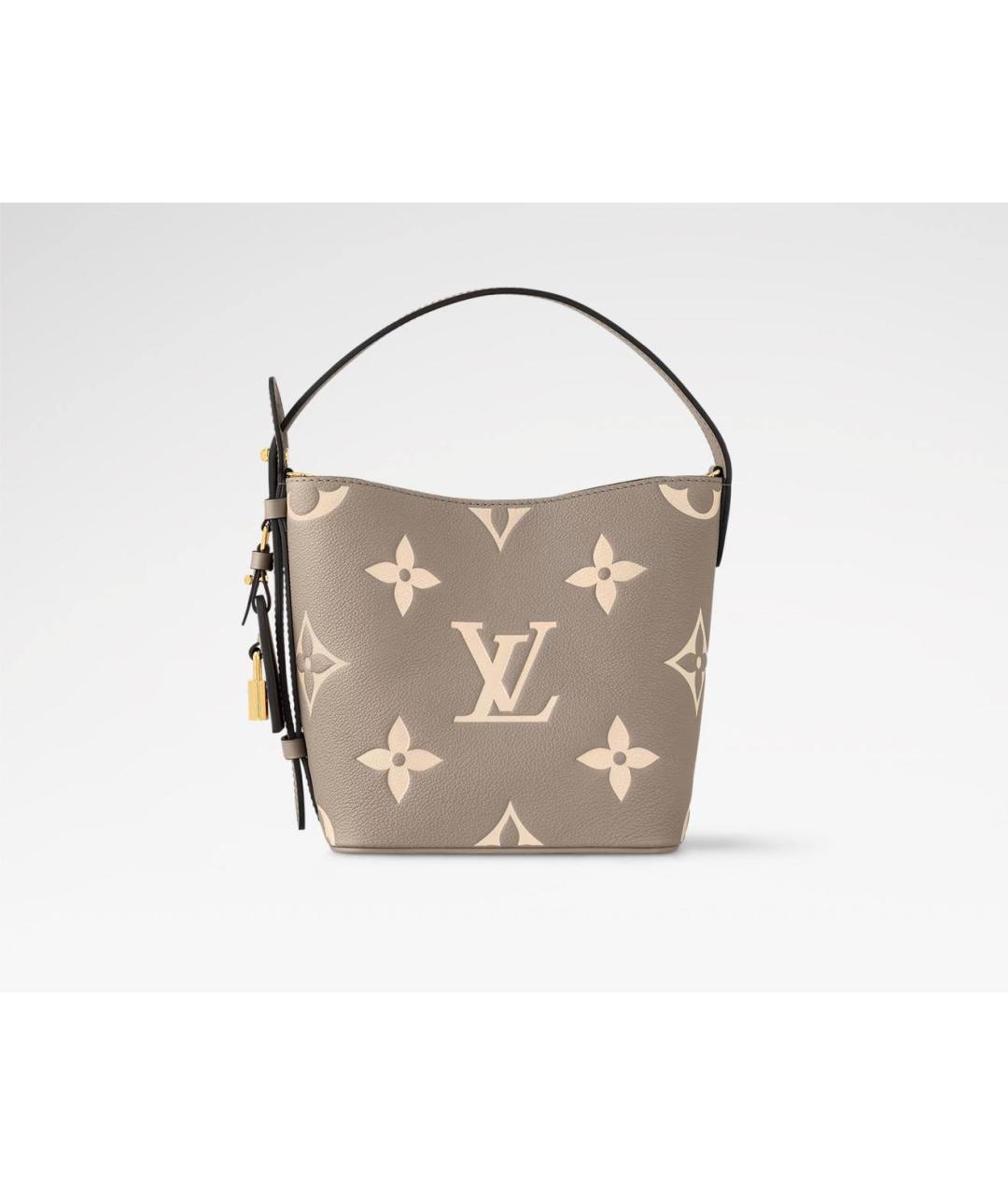 LOUIS VUITTON Бежевая кожаная сумка с короткими ручками, фото 9