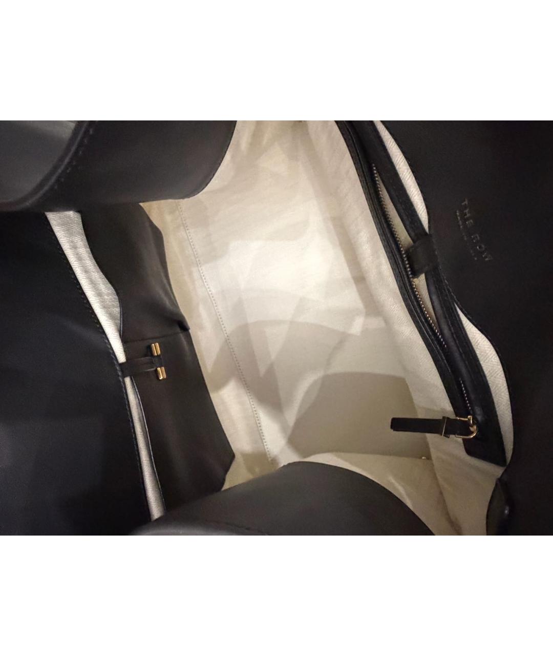 THE ROW Черная кожаная сумка тоут, фото 4