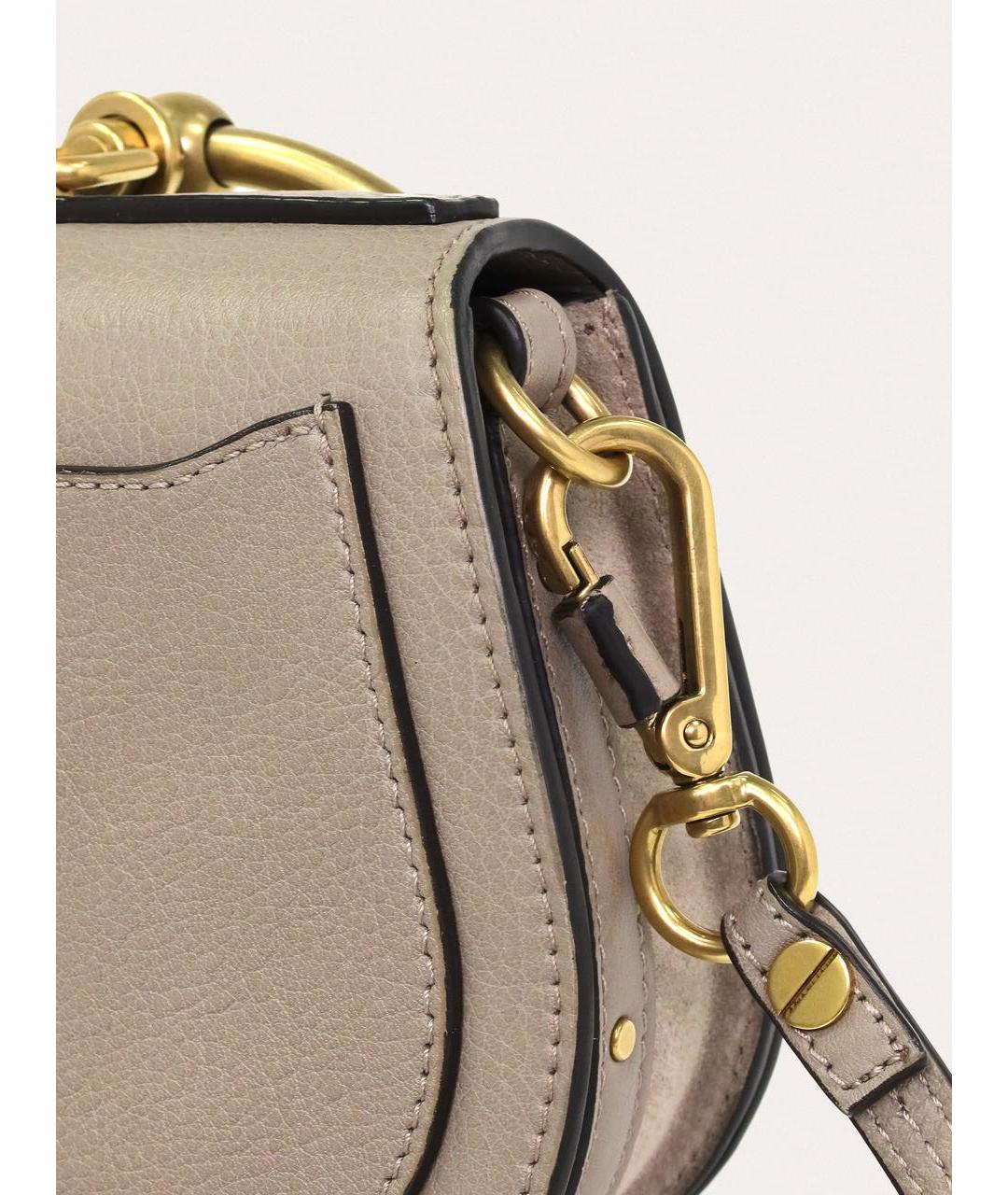 CHLOE Бежевая кожаная сумка с короткими ручками, фото 6