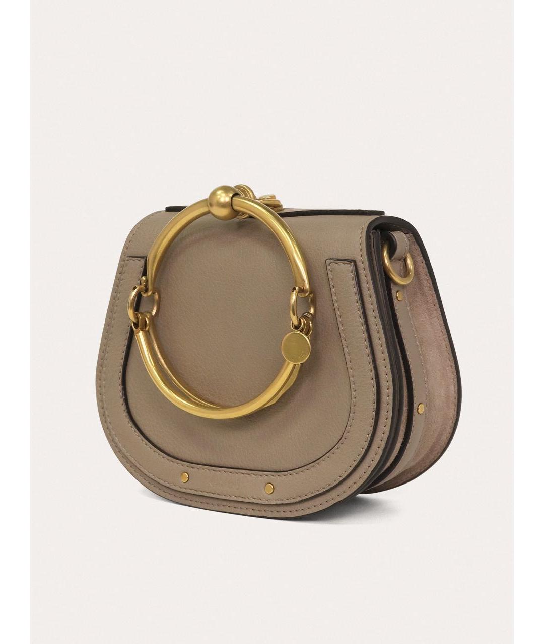 CHLOE Бежевая кожаная сумка с короткими ручками, фото 2