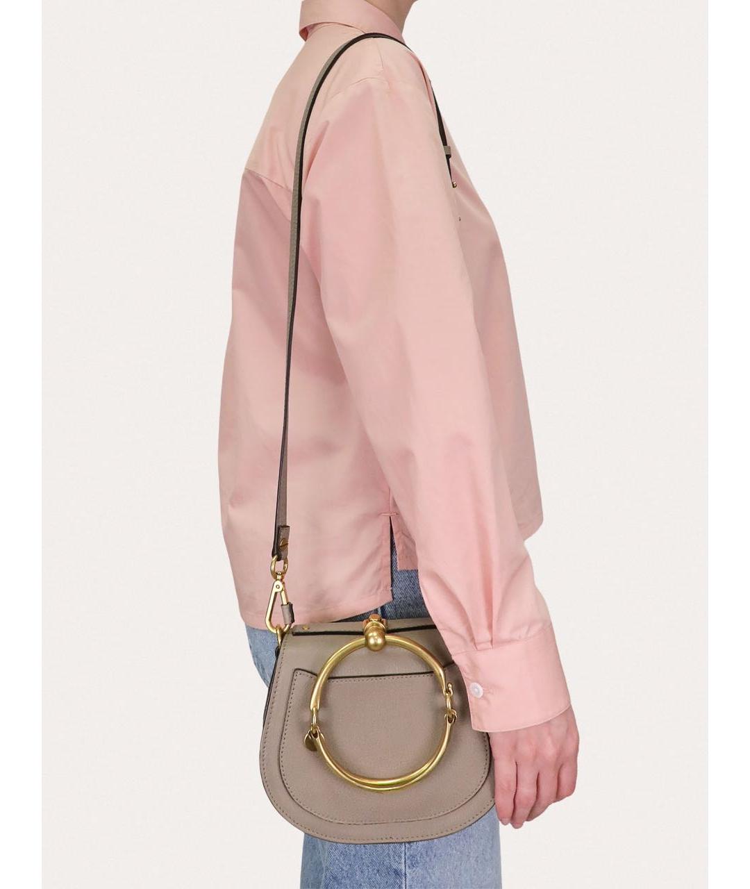 CHLOE Бежевая кожаная сумка с короткими ручками, фото 8