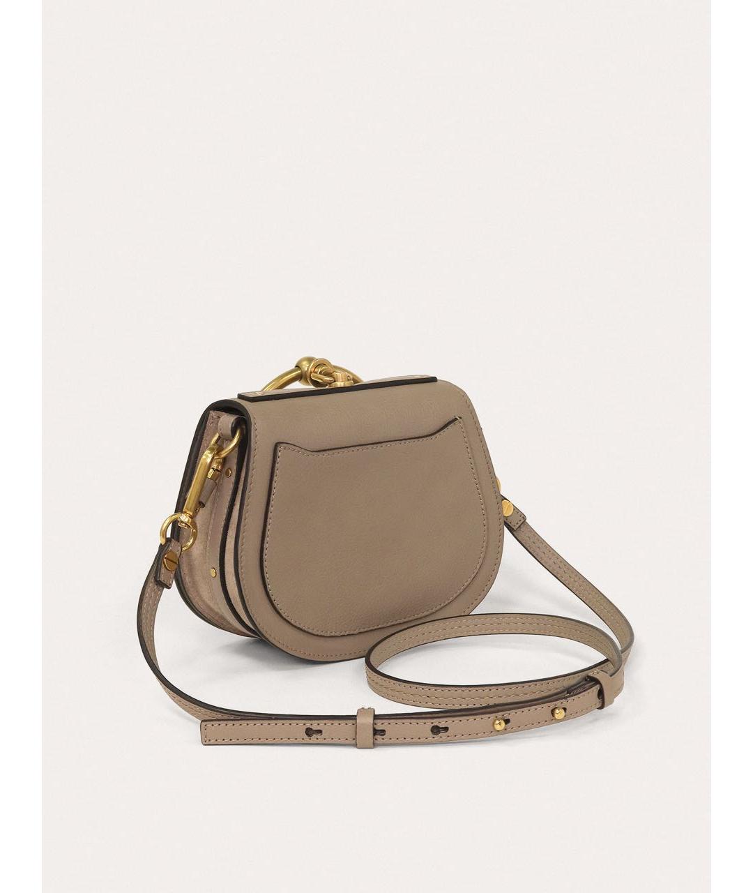 CHLOE Бежевая кожаная сумка с короткими ручками, фото 3