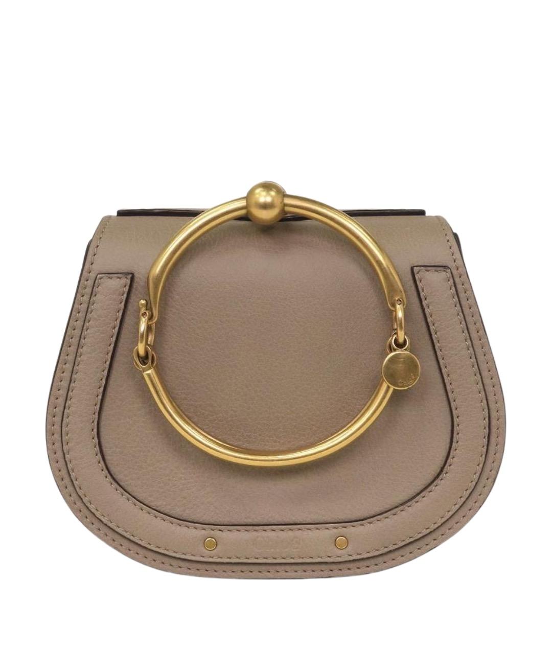 CHLOE Бежевая кожаная сумка с короткими ручками, фото 1