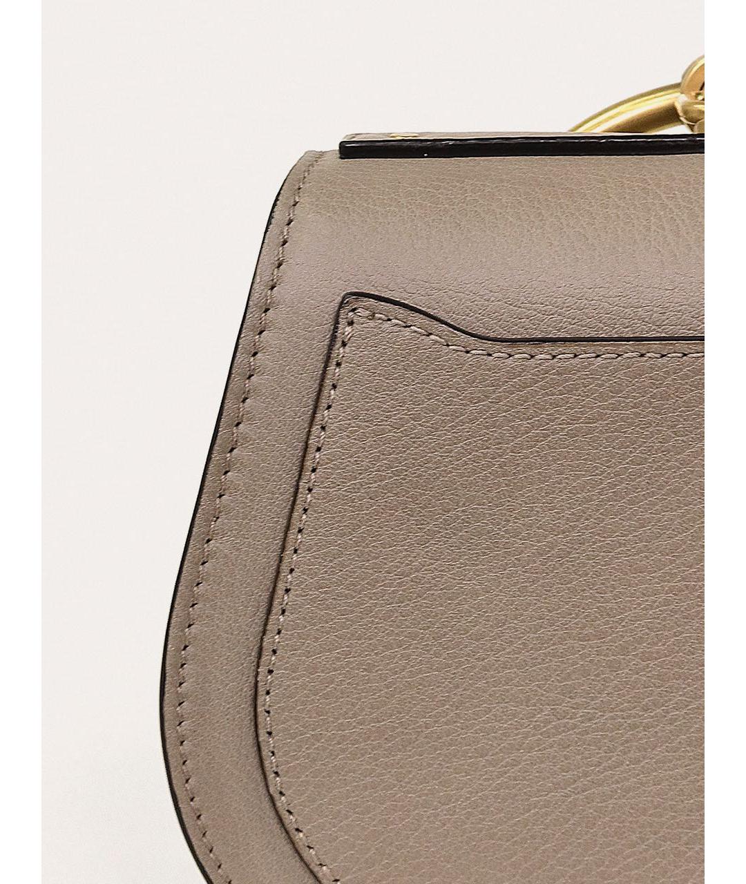 CHLOE Бежевая кожаная сумка с короткими ручками, фото 7